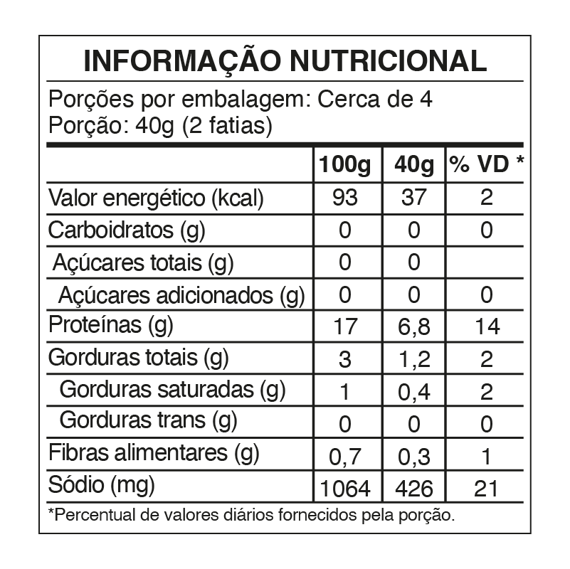 Presunto cozido fatiado 150g